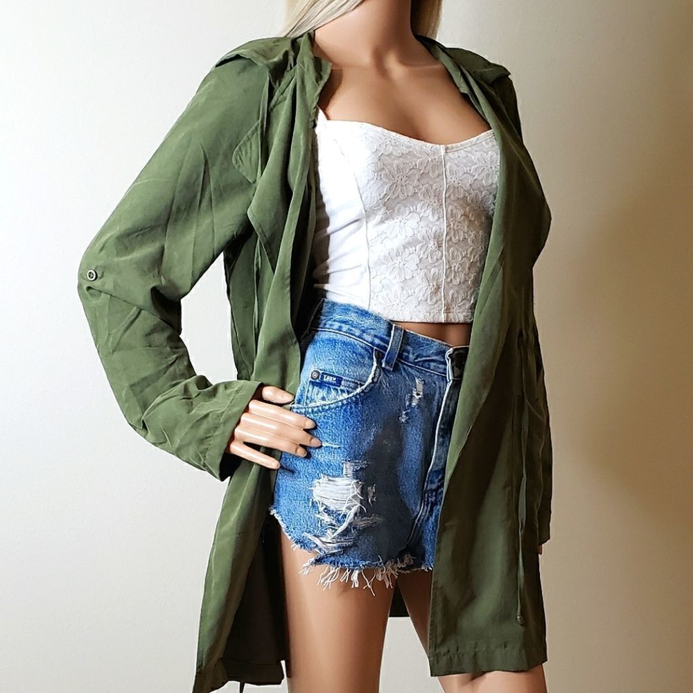Love Tree Open Front Hooded Drawstring Waist Jacket - Picture 7 of 11